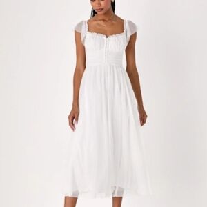 Lulu's White Tulle Wedding Dress